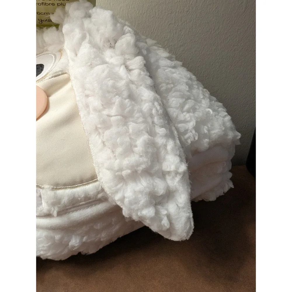 Goo Goo Baby Button‎ Nose Blankie Hooded Bunny Blanket NWT White Plush Kids